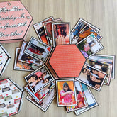 Four Layer Hexagonal Explosion Box with Photo Strings | Mom Special